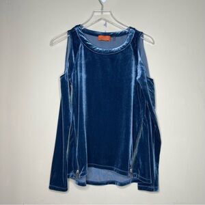 Patrizia Luca cold shoulder velvet top